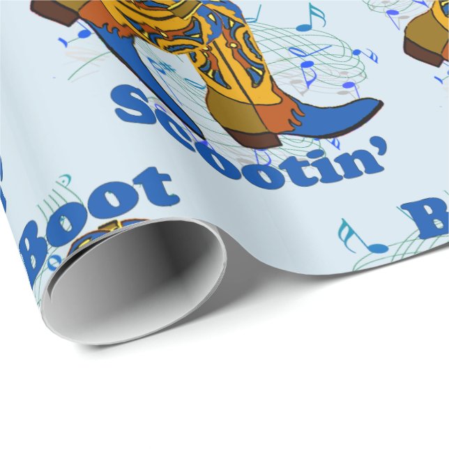 Line Dancing Western Cowboy Boots Boot Scootin' Geschenkpapier (Rolleneckpunkt)