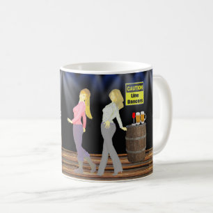 Line Dancing Women mit Vorsicht signieren Kaffeetasse
