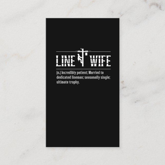Line Ehefrau Lineman Husband Verheiratet Electrica Visitenkarte (Vorderseite)