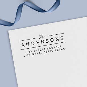 Line Elegante Familienname-Rücksendeadresse Permastempel