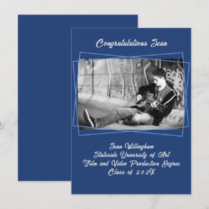 Line Frame Son's Foto Abschluss Ankündigung