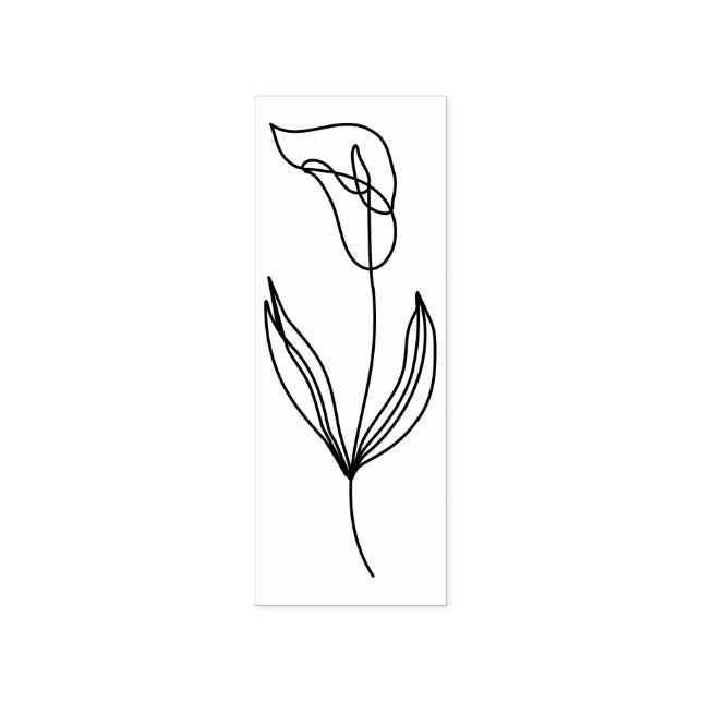 Line Illustration Art Blume Calla Lily Gummistempel (Prägung)