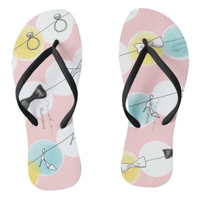Line Line Ribbons Shoes Flip Flops (Fußbett)