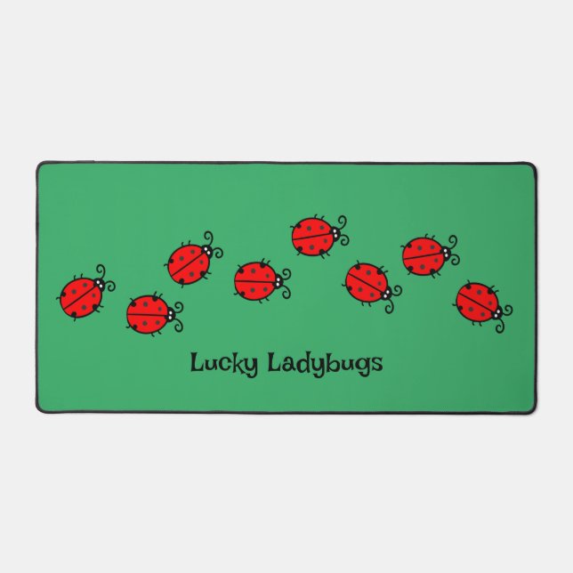Line of Lady Bugs Design Desk Mat Schreibtischunterlage (Vorderseite)