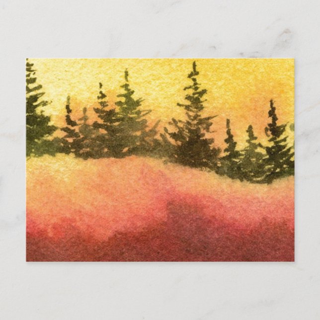 "Line of Pine #3" Landstraßen Postkarte (Vorderseite)