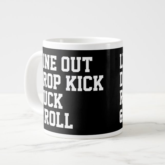 Line Out Drop Kick Ruck und Roll Jumbo-Tasse (Vorderseite Links)
