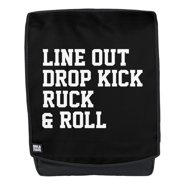 Line Out Drop Kick Ruck und Roll Rucksack (Vorderseite)