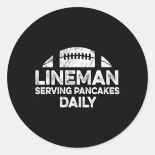 Line Serving Pancakes Daily Football Offensive Lin Runder Aufkleber