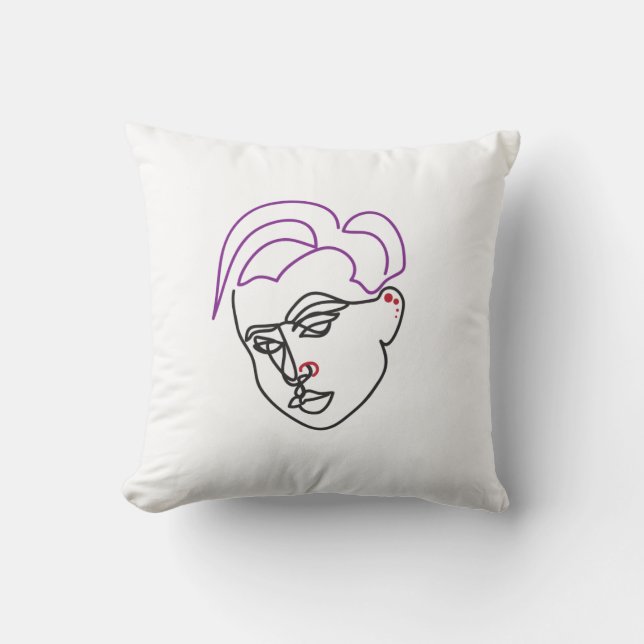 Line Sketch Throw Pillow Kissen (Vorderseite)
