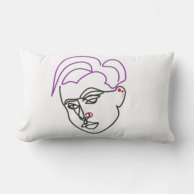 Line Sketch Throw Pillow Kissen (Vorderseite)