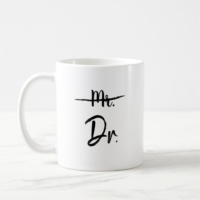 Line Strikethrough Dr. Abschluss Gift Kaffeetasse (Links)