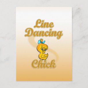 Line Tancing Chick Postkarte