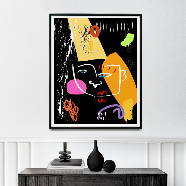 Line Wall Art, Abstrakt Cubism Art Print, Poster (Von Creator hochgeladen)