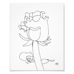 Line Zeichnend Blume Print Fotodruck
