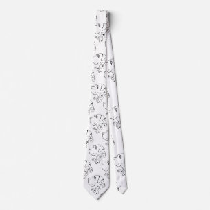 Line Zeichnend Great Dane Head Neck Tie Krawatte