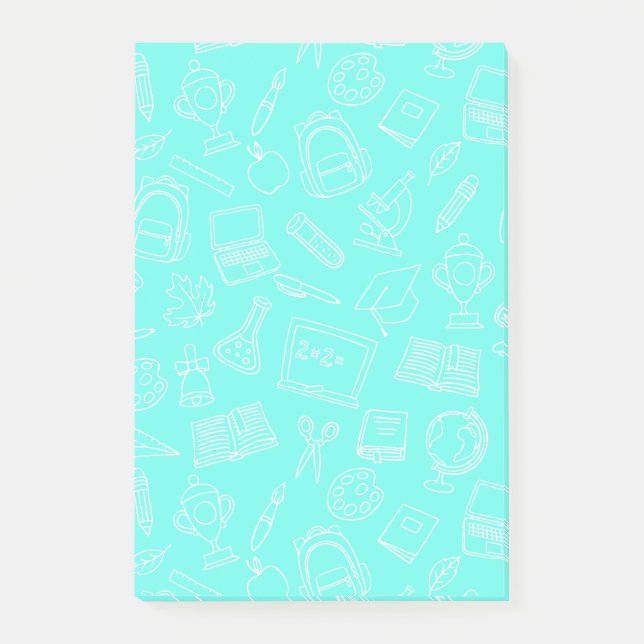 Line Zeichnend Schulmaterial Muster Post-it Klebezettel (Vorderseite)