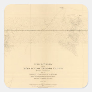 Linea Divisoria Entre Mexico 3 Quadratischer Aufkleber