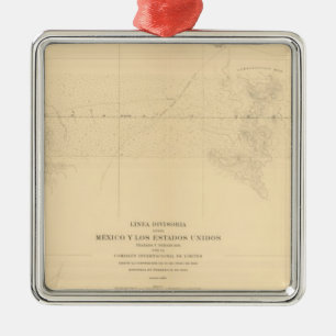 Linea Divisoria Entre Mexiko 3 Silbernes Ornament