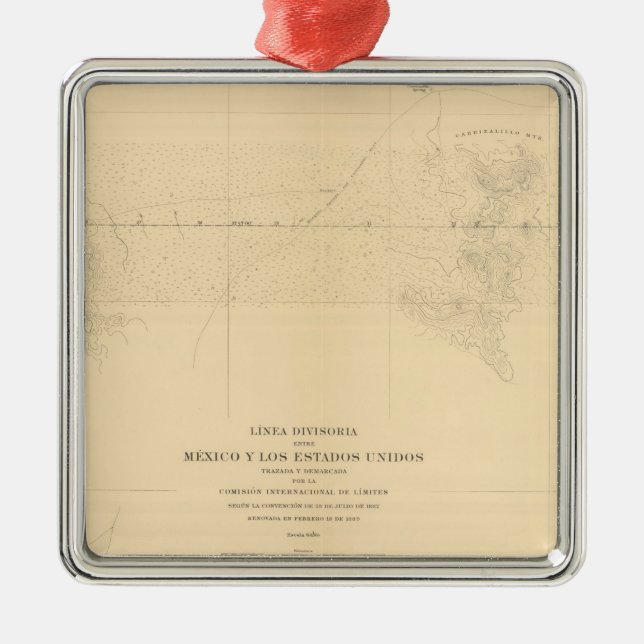 Linea Divisoria Entre Mexiko 3 Silbernes Ornament (Vorne)