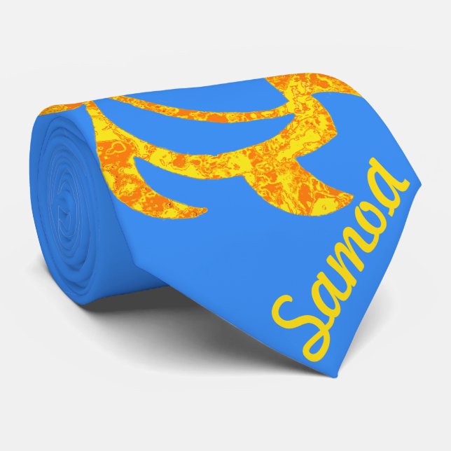 LineA gelbes abstraktes Honu Krawatte (Gerollt)