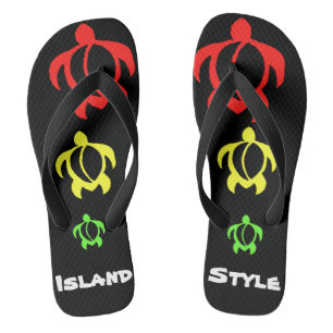 LineA Island Style Rasta Honu Flip Flops