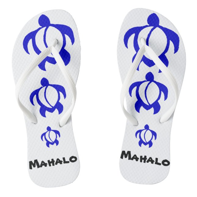 LineA Mahalo Blau Honu Flip Flops (Fußbett)