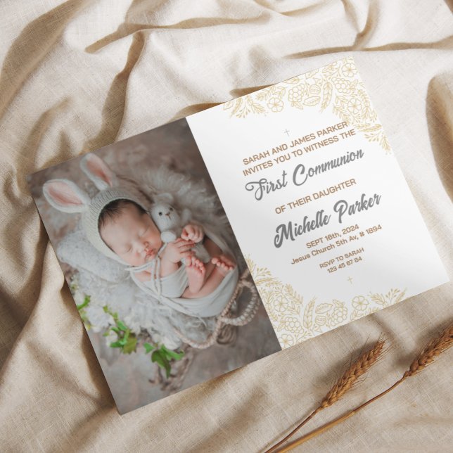 Linear Elegant Einladung zur ersten Kommunion (Von Creator hochgeladen)