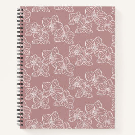 Linear Orchid | Elegant Botanical Dusty Pink Notizbuch