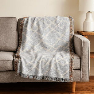 Linear Weave Sky Gray & Mute Cream Decke
