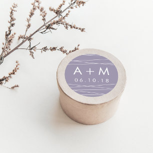 Linearaufkleber für das Hochzeitmonopgramm Gray Runder Aufkleber