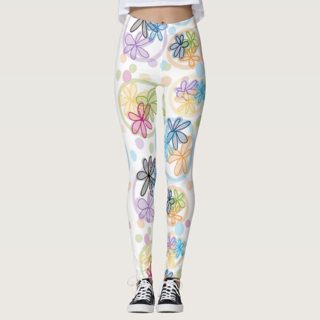Lineare BlumenLeggings Leggings (Vorderseite)