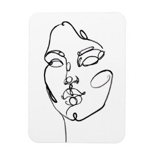 Lineare Gedanken - Gesicht Magnet
