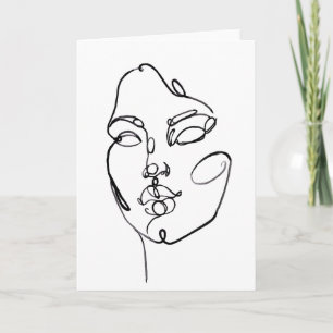 Lineare Gedanken - Gesichter Karte