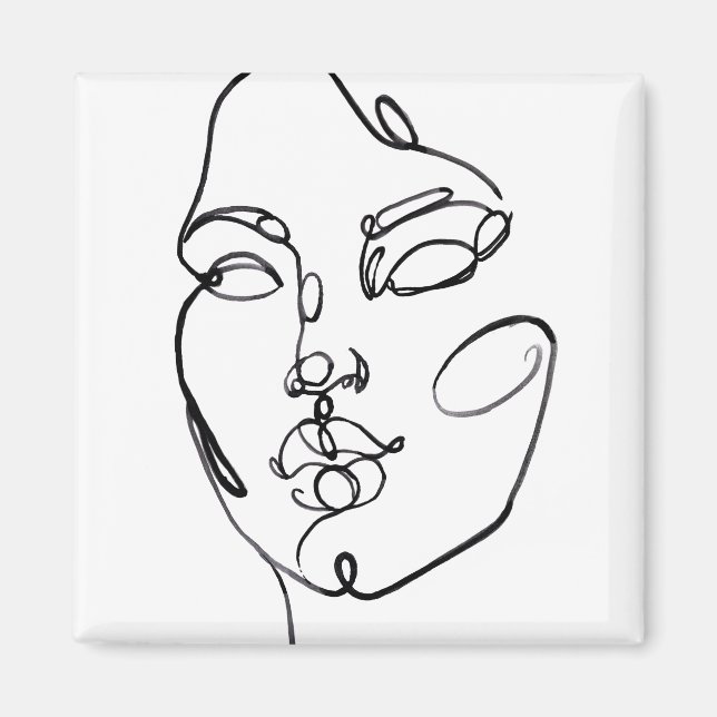 Lineare Gedanken - Gesichter Magnet (Vorne)