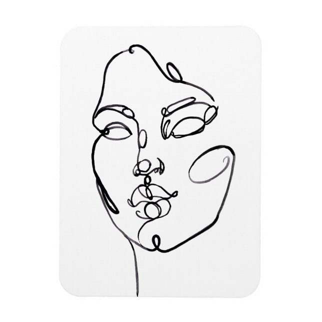 Lineare Gedanken - Gesichter Magnet (Vertikal)