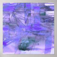 Lineare Haze Wasserfarbe und Tinte Abstrakt