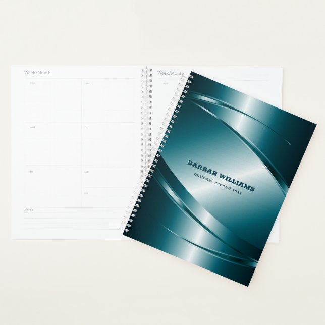 Lineare metallische blaue geometrische dynamische  planer (Anzeige)