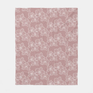 Lineare Orchidee Cozy Botanical Floral Dusty Pin Fleecedecke