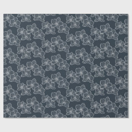 Lineare Orchidee | Elegante florale Holzkohle Geschenkpapier