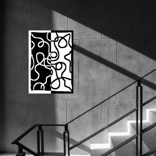 Lineare Überzeugung I: Abstrakt Schwarz & Weiß Poster