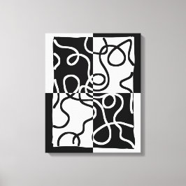 Lineare Überzeugung II: Abstrakt Schwarz und Weiß Leinwanddruck