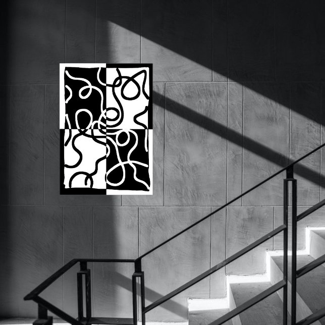 Lineare Überzeugung II: Abstrakt Schwarz und Weiß Poster (Von Creator hochgeladen)