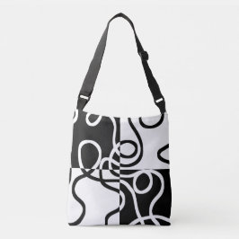 Lineare Überzeugung II: Abstrakt Schwarz und Weiß Tragetaschen Mit Langen Trägern