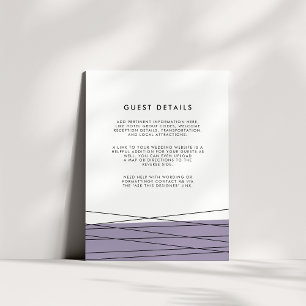 Lineare Wedding Guest Details Card   Gray Lilac Begleitkarte