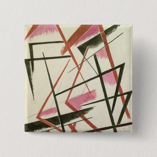 Linearer Bau, c.1921 (Gouache auf Papier) Button (Vorderseite)