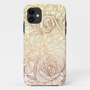 linearer floraler goldener Farbverlauf Case-Mate iPhone Hülle