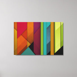 lineares geometrisches der bunten abstrakten retro leinwanddruck