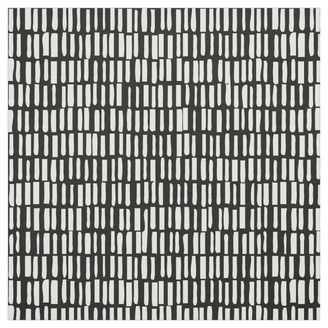 Lineares, modernes Muster - Sagamore - Schwarzes Stoff (Muster)