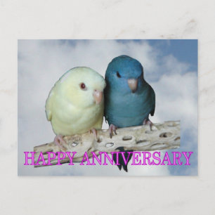 Lineares Parakeet-Paar Postkarte
