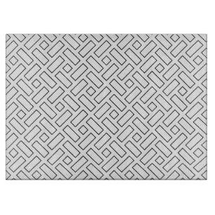 Lineares Schwarz-Weiß-Blockmuster - Weiß Schneidebrett